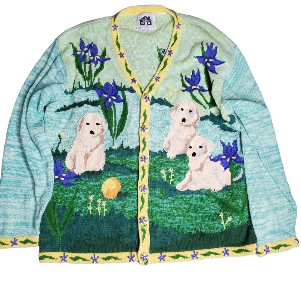 Storybook knits puppy pond vintage sweater